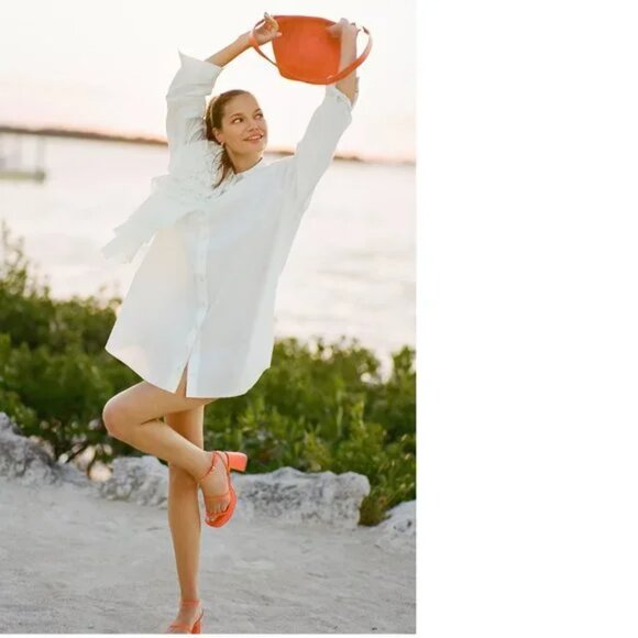 Anthropologie Forever That Girl Appliqué Shirt Dress White Sz XS NWOT B38 - Picture 7 of 16